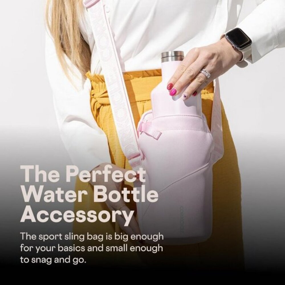 ⚡Corkcicle Rose Quart Crossbody Tumblers Water Bottle Adjustable Strap Sling Bag - Picture 6 of 7